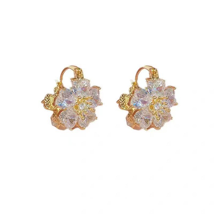 Elegant ladies' double headed earrings with double-sided ear clips