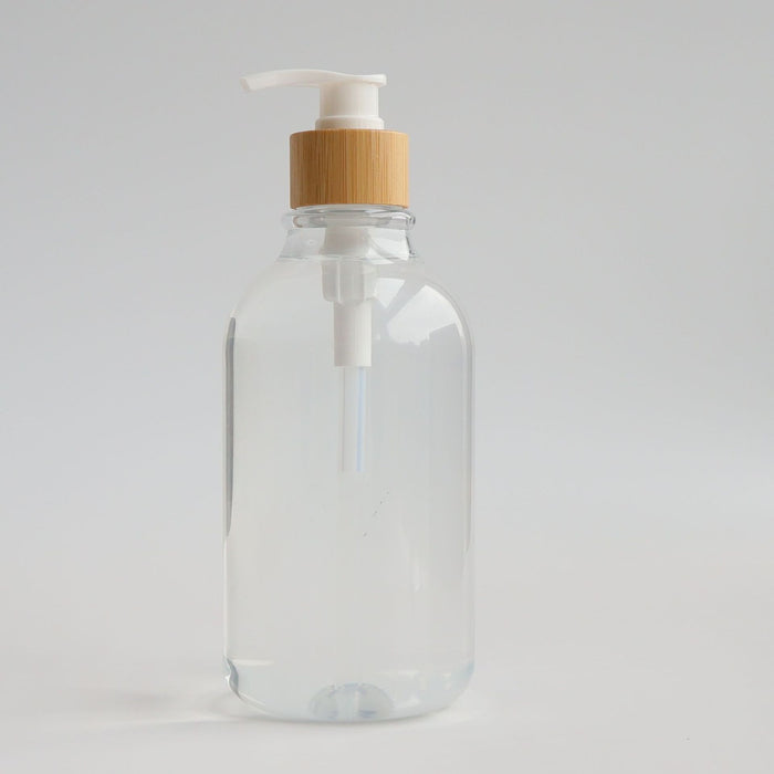 Leak-proof Transparent Pressing Hand Sanitizer Bottle with Bamboo Lid