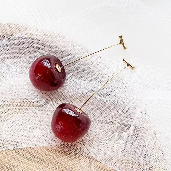 Chic and Versatile Cherry Fruit Dangle Earrings for Fashionable and Stylish Women