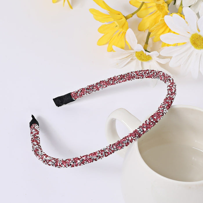 Multi Functional and Unique Narrow Headband with Shiny Rhinestones, Fashionable Looking Hair Accessory