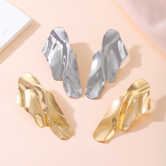 Irregular metal geometric stud earrings