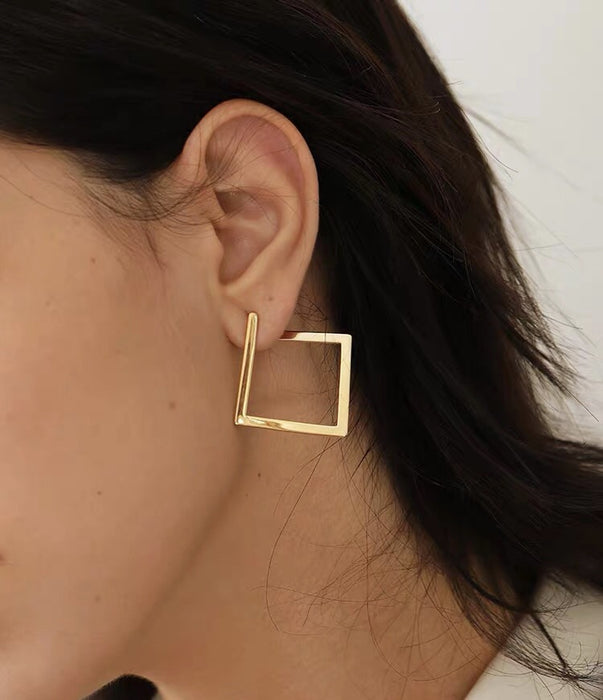 Fashionable Oversized Square Earrings