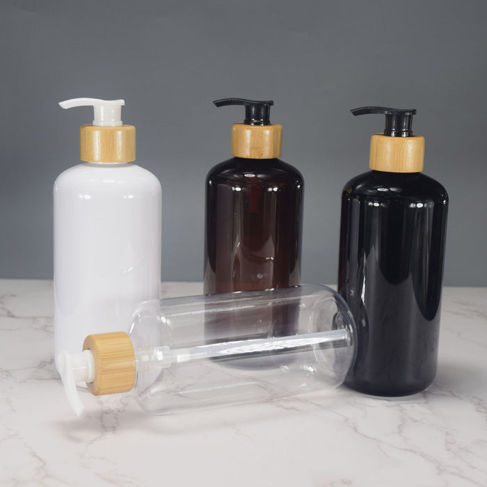 Leak-proof Transparent Pressing Hand Sanitizer Bottle with Bamboo Lid