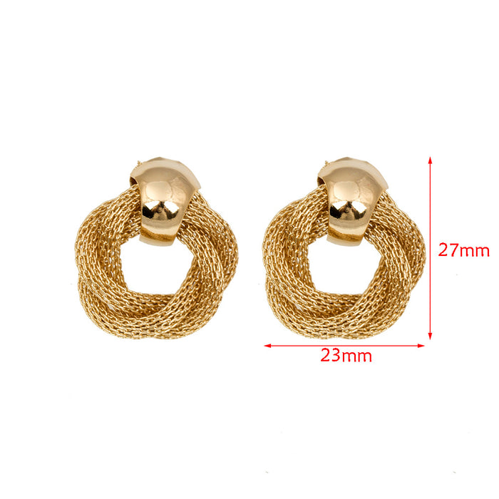 Vintage Hollow Tube Dangle Earrings Women's Classic Circle Earrings