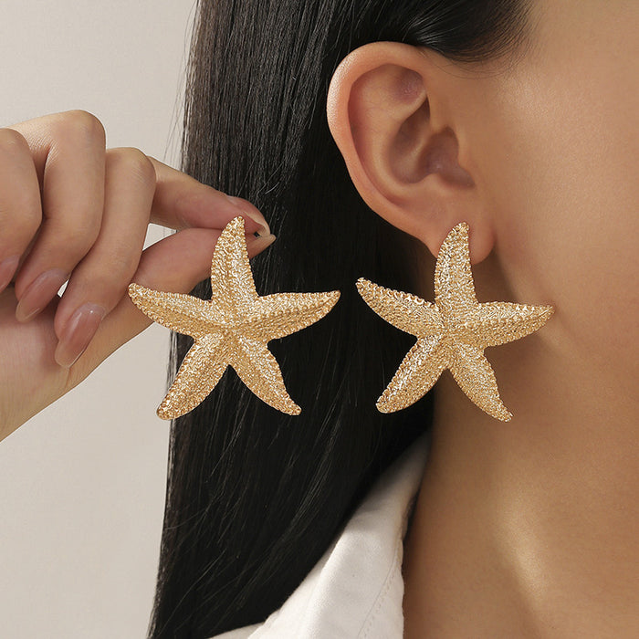 Fashionable and Simple Starfish Pendant Women's Earrings