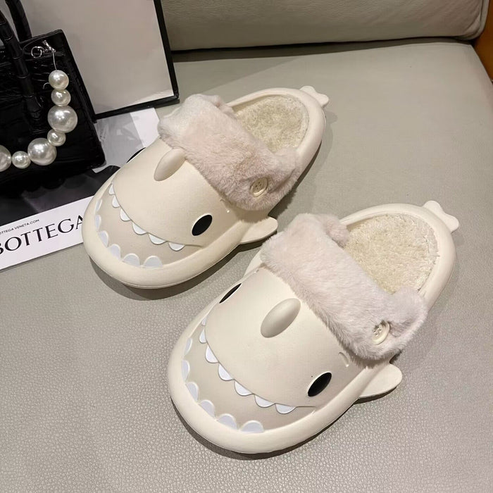 Cute Shark Design Cotton Slippers for Women and Couples