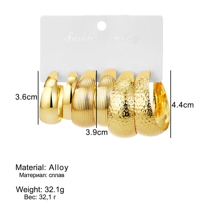 Ear Stud Set, Featuring High-quality Creative Circular Design