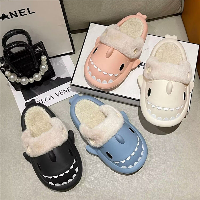 Cute Shark Design Cotton Slippers for Women and Couples