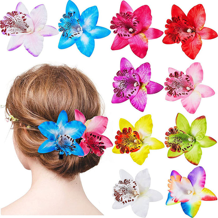 Realistic Orchid Hair Clip for Bridesmaids, Beach Parties and Vacations