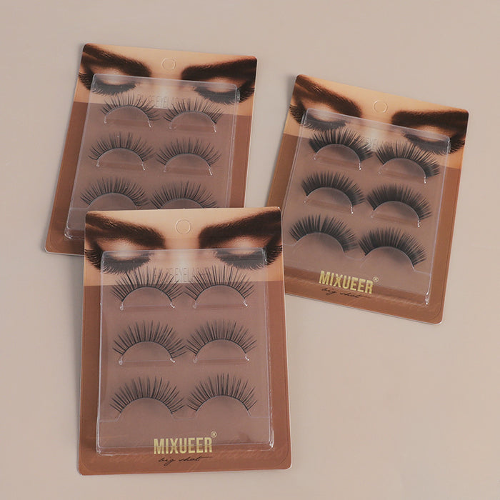 Natural false eyelash kit Featuring 3D effects and clear eyelashes