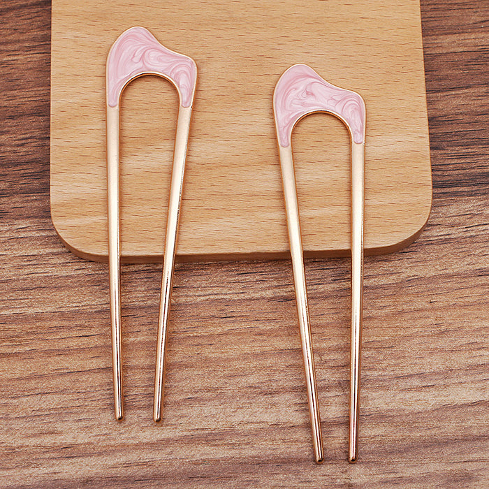 Luxury Hair Clip with Dripping Oil Alloy Plate Hairpin for Women and Girls