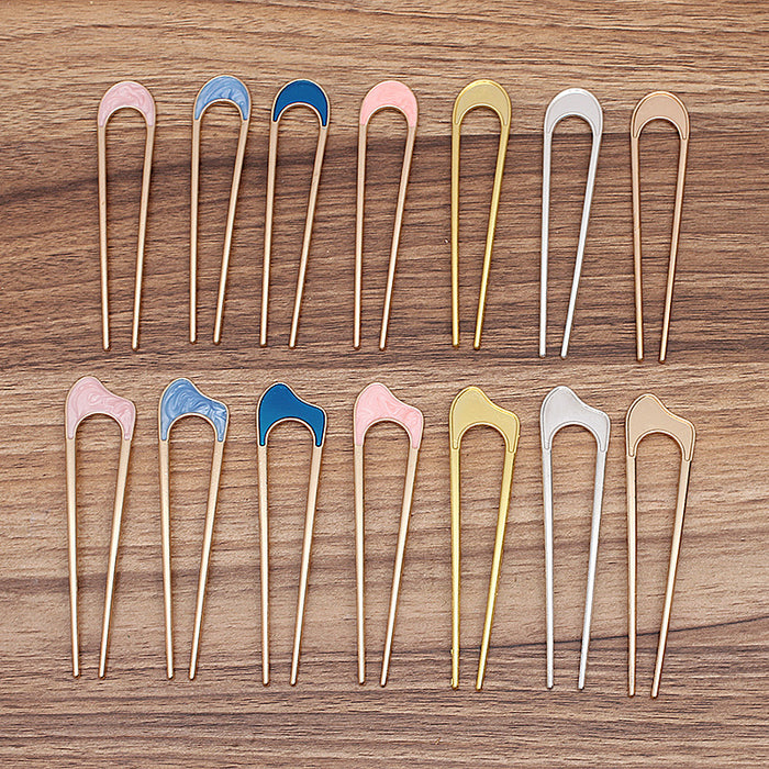 Luxury Hair Clip with Dripping Oil Alloy Plate Hairpin for Women and Girls