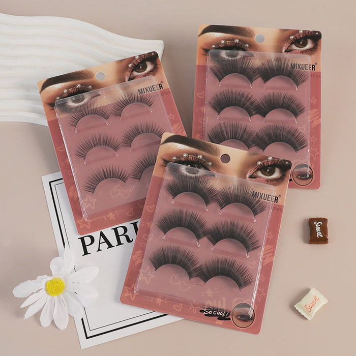 Natural false eyelash kit Featuring 3D effects and clear eyelashes