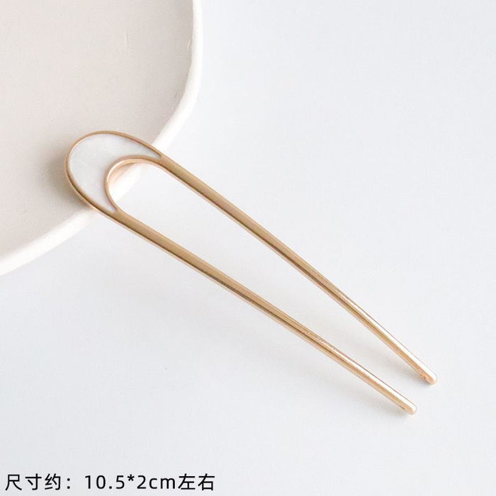 Luxury Hair Clip with Dripping Oil Alloy Plate Hairpin for Women and Girls