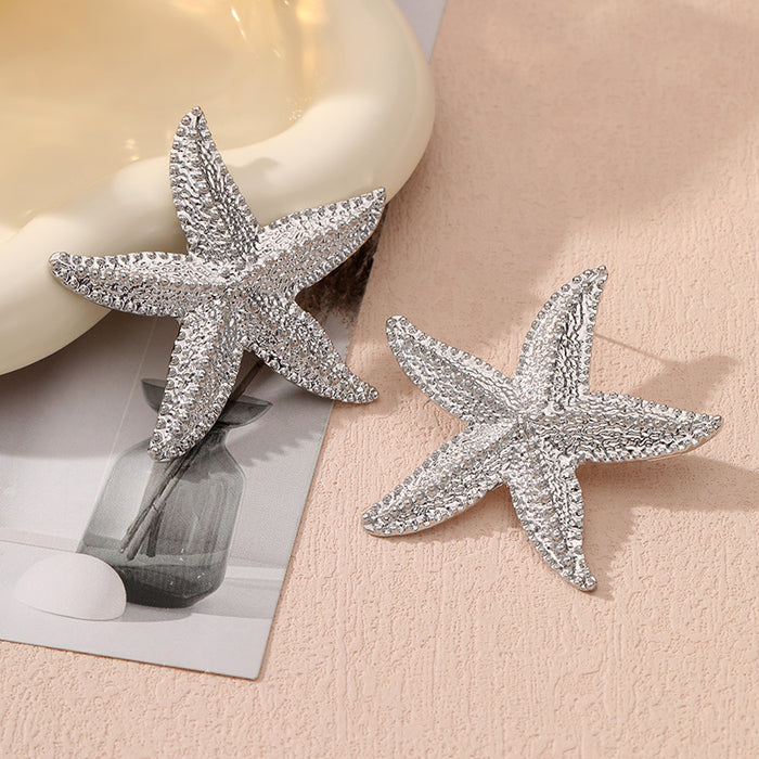 Fashionable and Simple Starfish Pendant Women's Earrings