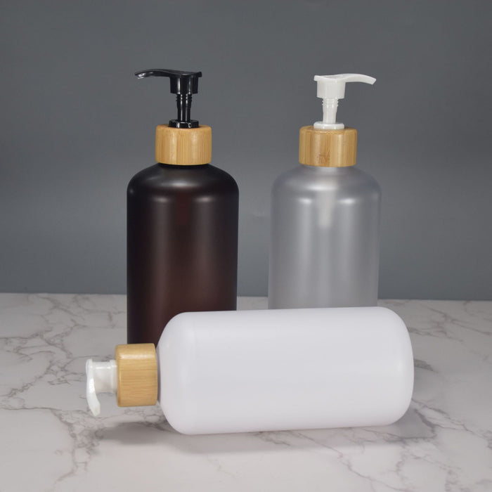 Leak-proof Transparent Pressing Hand Sanitizer Bottle with Bamboo Lid