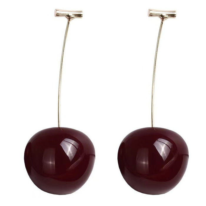 Chic and Versatile Cherry Fruit Dangle Earrings for Fashionable and Stylish Women