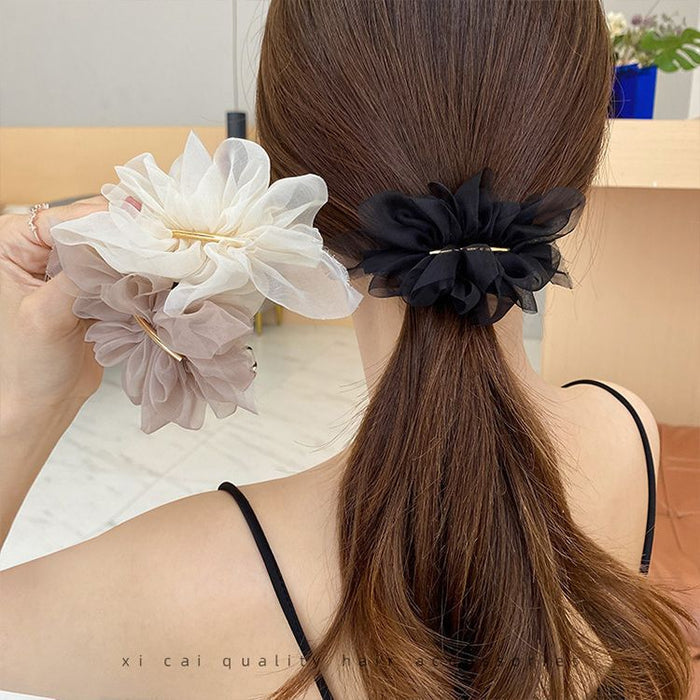 Fashionable Chiffon Flower Women's Ponytail Headwear Simple Hair Clip