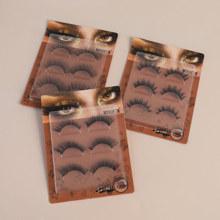 Natural false eyelash kit Featuring 3D effects and clear eyelashes