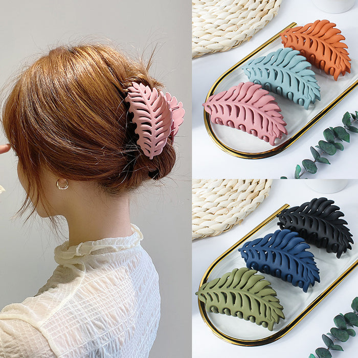 Elegant Matte Leaf Hair Clip for Women Practical Hairpin for All Hair Types