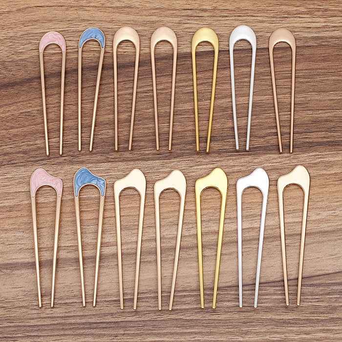 Luxury Hair Clip with Dripping Oil Alloy Plate Hairpin for Women and Girls