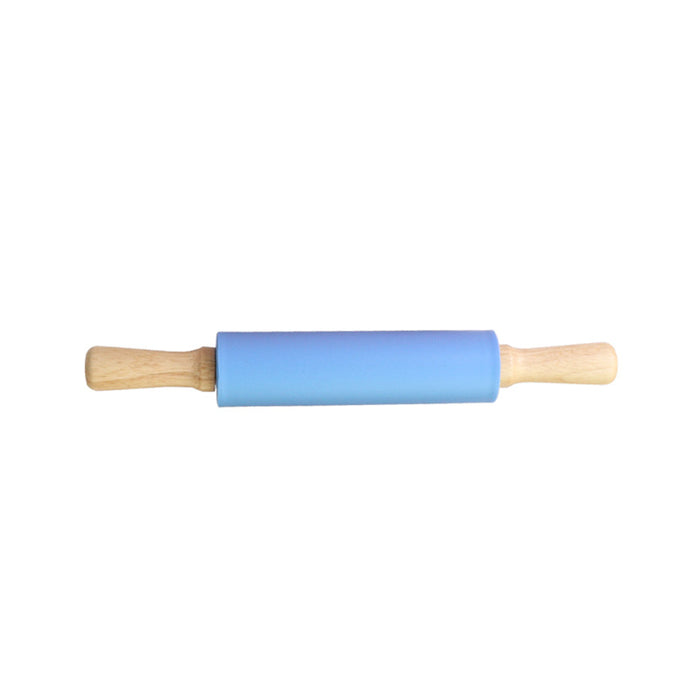 Professional Grade Silicone Rolling Pin with Non-Stick Surface and Ergonomic Solid Wood Handles