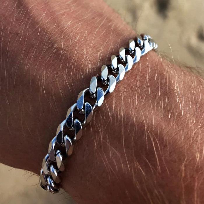 Minimalist Men's Titanium Steel Bracelet with Personalized Handmade Decoration