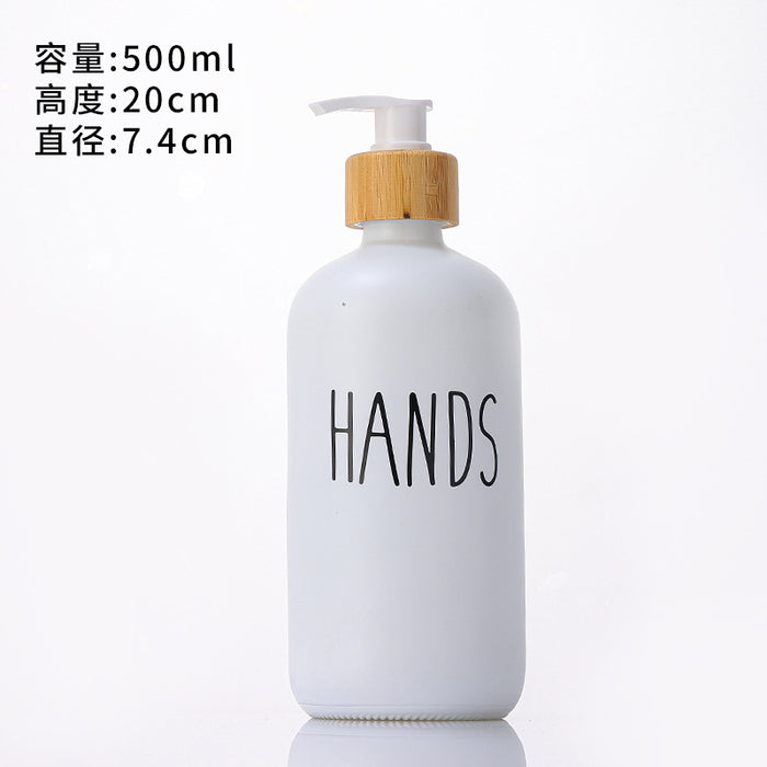 Press pump head vial shampoo body wash bottle black and white 500ml