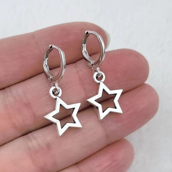 Fashionable and creative women's hollow five-star earrings