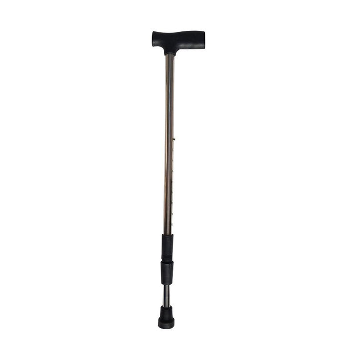 Adjustable Stainless Steel Crutch for Elderly with Anti-Slip Design and Four Legs