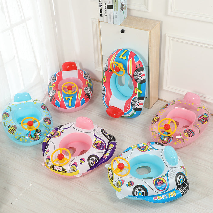 Thickened children's steering wheel car cruise, inflatable PVC inflatable swimming ring