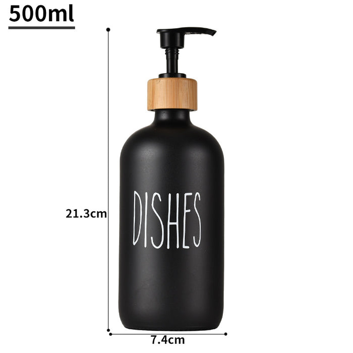 Press pump head vial shampoo body wash bottle black and white 500ml