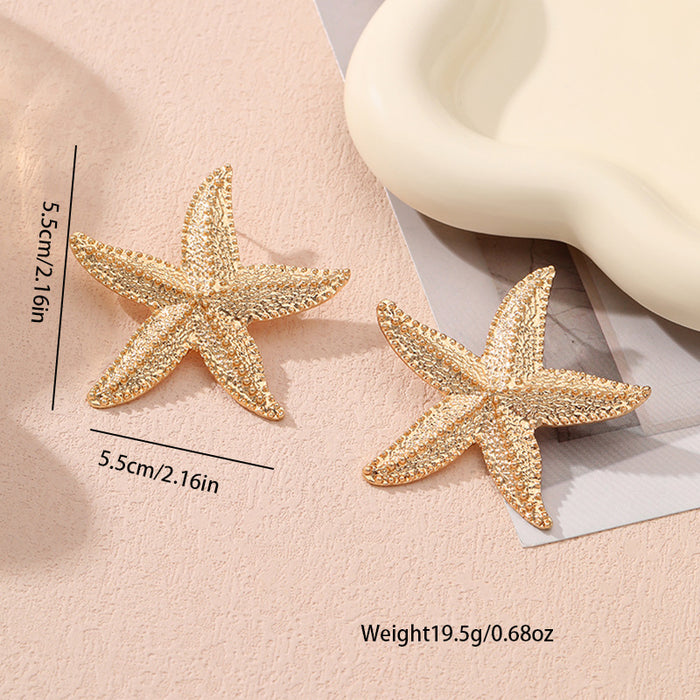 Fashionable and Simple Starfish Pendant Women's Earrings