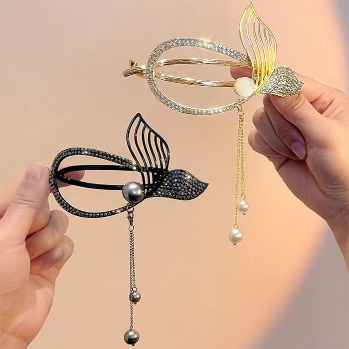 Luxury Tassel Hair Clip for Elegant Updo Hairstyle with Fish Tail Twist