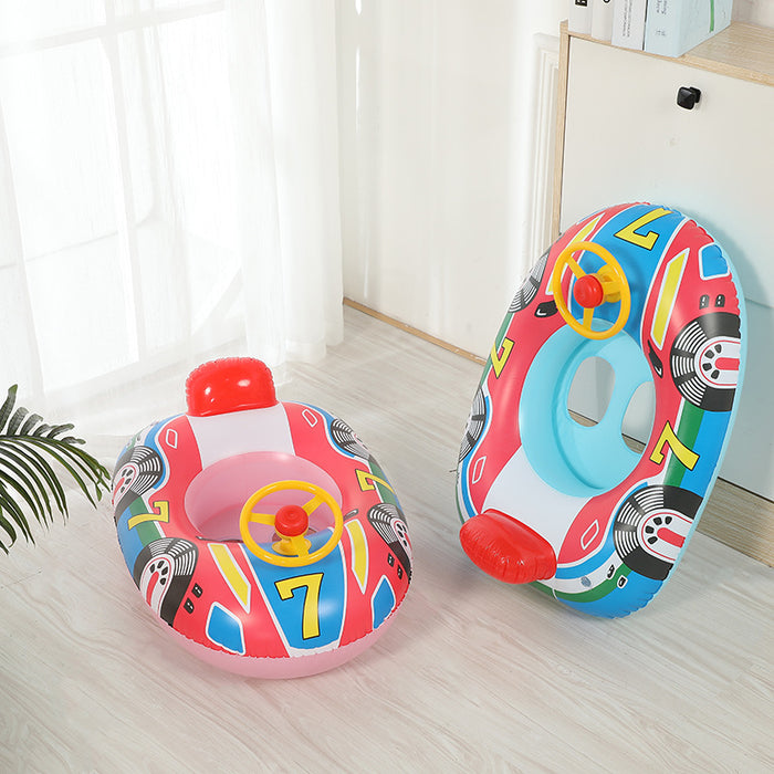 Thickened children's steering wheel car cruise, inflatable PVC inflatable swimming ring