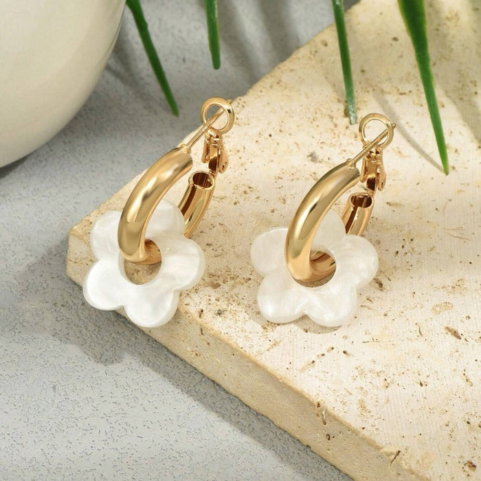 Fashionable and unique colorful flower pendant earrings, elegant and multifunctional women's accessories