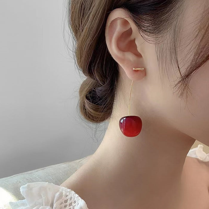 Chic and Versatile Cherry Fruit Dangle Earrings for Fashionable and Stylish Women