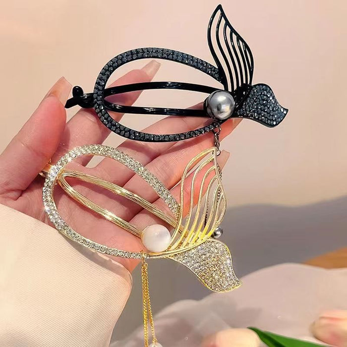 Luxury Tassel Hair Clip for Elegant Updo Hairstyle with Fish Tail Twist