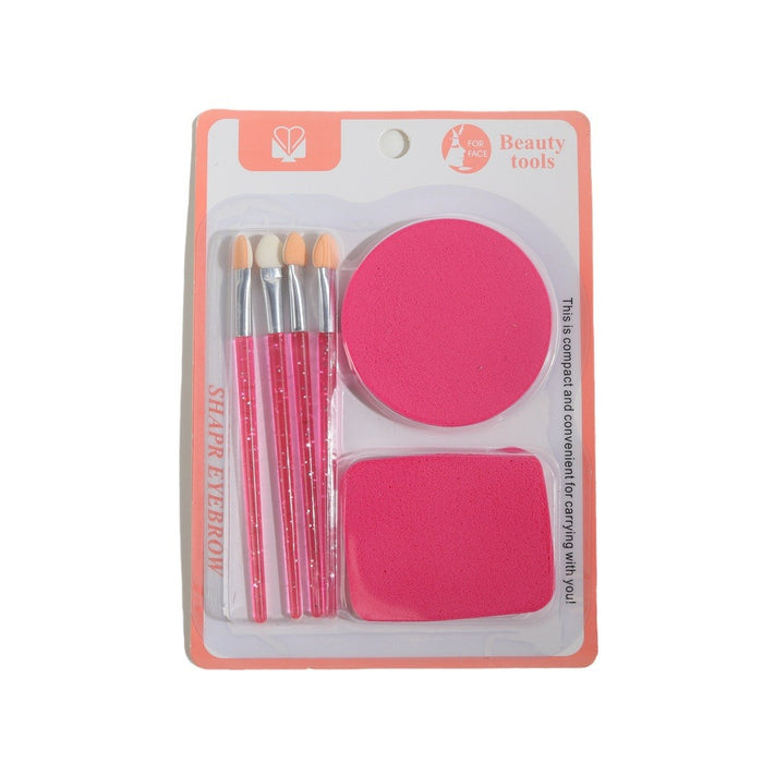 Makeup Tool Set with Multiple Colors of Powder Puffs, Cushion Compacts, Super Soft Eyeliners, Loose Powder Brushes