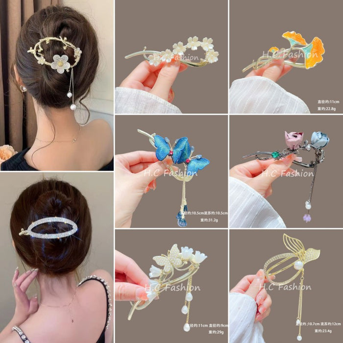 Deluxe Fish Tail Tassel Hair Clip Light Luxury Butterfly Twist Clip