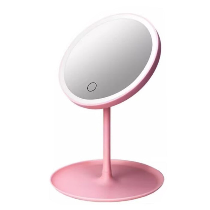 Convenient and Bright Desktop Makeup Mirror for Students with LED Lights