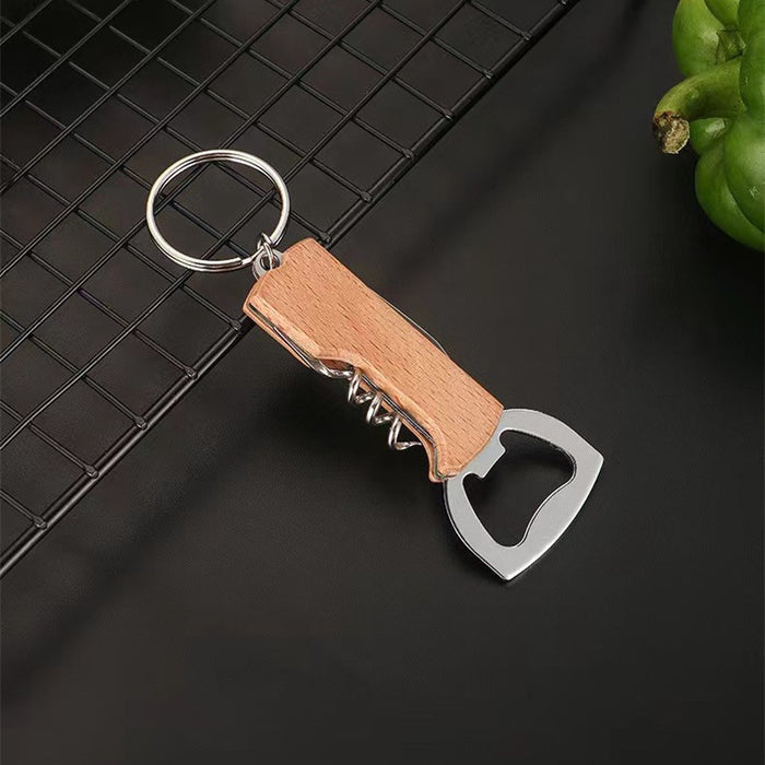 Multi-Functional 3-in-1 Stainless Steel Pocket Knife Wine and Beer Bottle Opener with Keychain