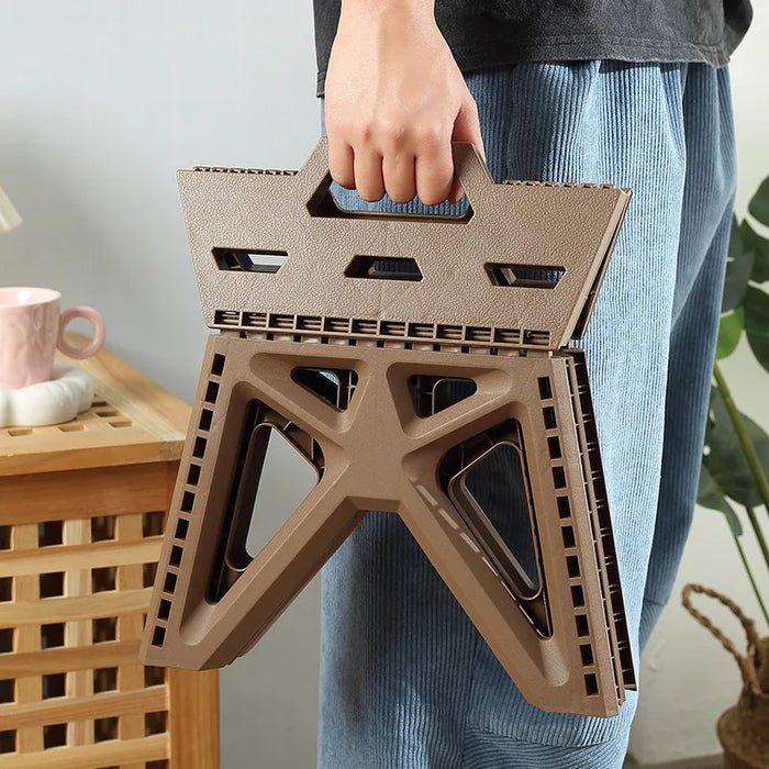 Portable plastic folding stool