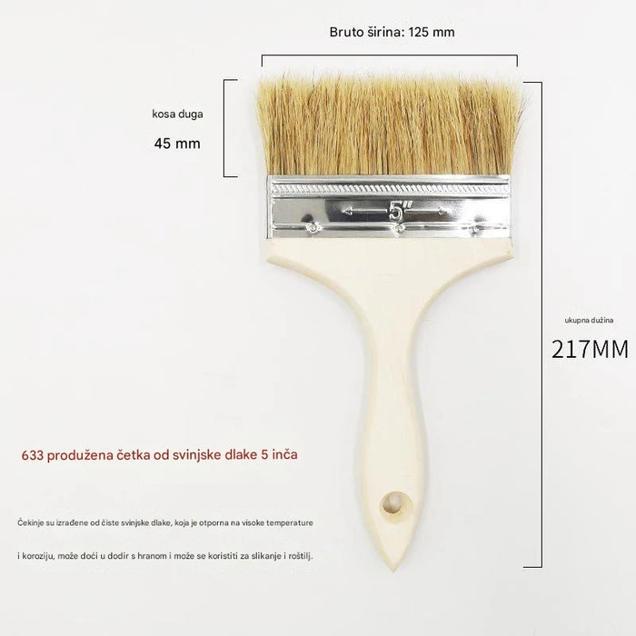 Professional paint brush set with wooden handle and bristles