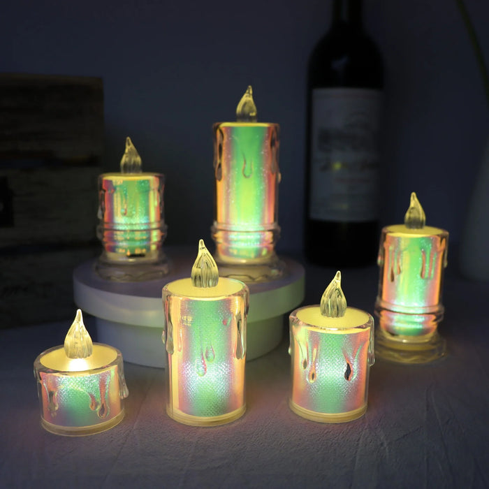 Innovative decoration with transparent electronic candles and starry sky crystal tea lamps