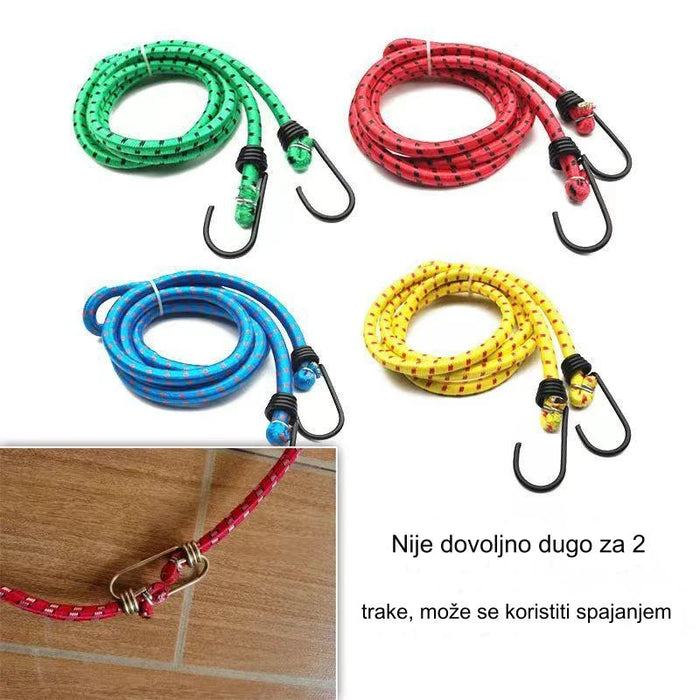 Stretchable rubber bungee cord for baggage and cargo transportation of electric bicycles