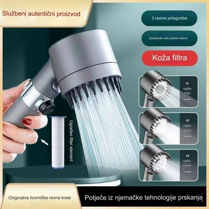 High Pressure Shower System with Filter and Handheld Shower Head