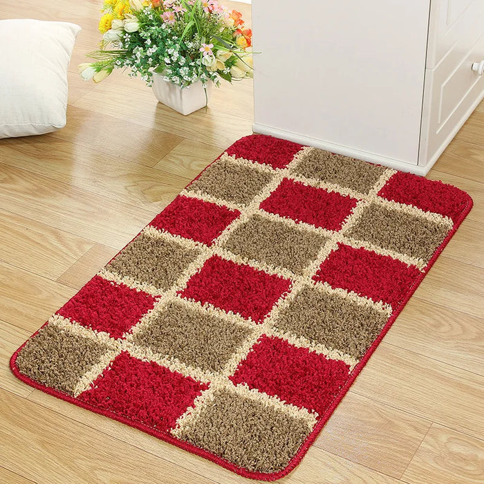 Soft absorbent bathroom rugs for non-slip showers and bath mats