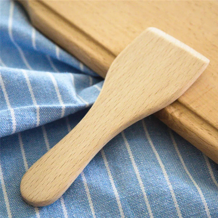 Multifunctional wooden cooking utensils with easy-to-hold handles