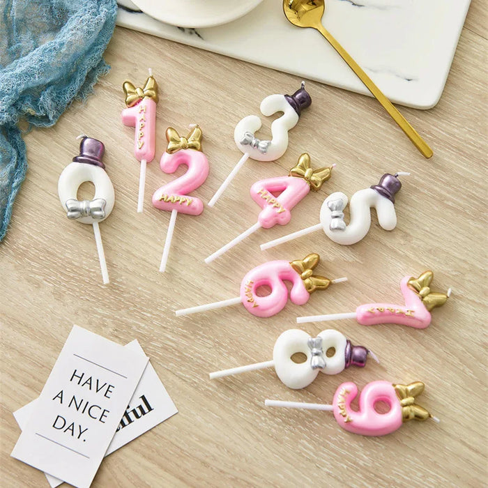 Birthday Candles Cake Decorations for Dessert Table and Baking Party